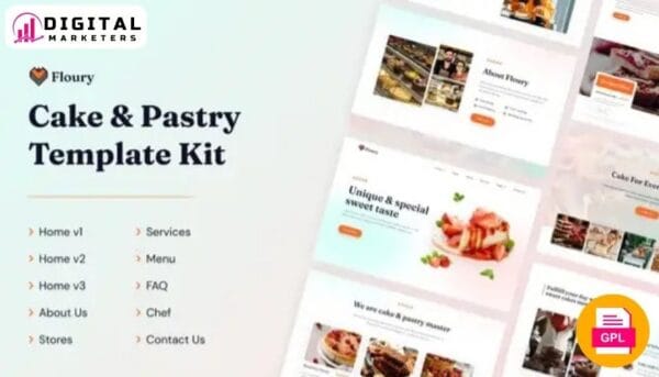 Floury Cake Pastry Elementor Template Kit | Bakery & Confectionery [GPL]