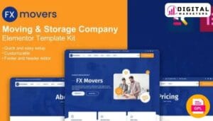 FX Movers Elementor Template Kit | Moving Company Website Design [GPL]