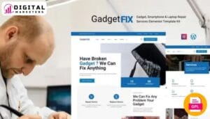 GadgetFix Gadget Smartphone Laptop Repair Services Elementor Template Kit [GPL]