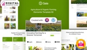 Gaia Agriculture Organic Farming Elementor Template Kit | Farm Website [GPL]