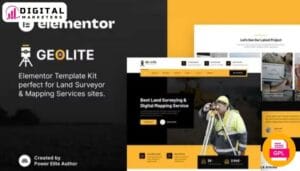 Geolite Land Surveying Digital Mapping Elementor Template Kit | Geospatial [GPL]