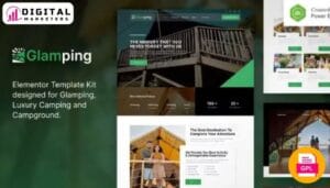 Glamping Luxury Camping Campground Elementor Template Kit | Glamping Resort [GPL]