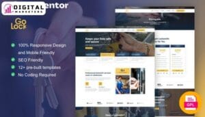 GoLock Locksmith Key Maker Service Elementor Template Kit | Locksmith [GPL]