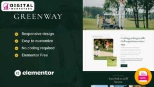 Greenway Golf Club Course Elementor Template Kit | Golf Website Design [GPL]