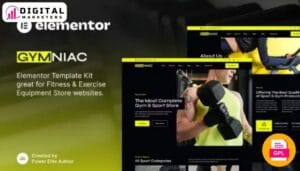 Gymniac Fitness Exercise Equipment Store Elementor Template Kit | Fitness [GPL]