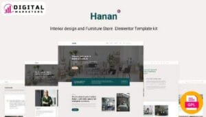 Hanan Interior Design Furniture Store Elementor Template Kit | Furniture Shop [GPL]