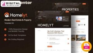 Homelyt Modern Real Estate Property Elementor Template Kit | Real Estate [GPL]