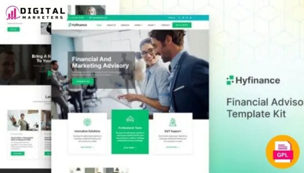 HyFinance Financial Advisor Elementor Template Kit | Financial Planning [GPL]