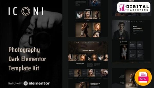 Iconi Photography Portfolio Elementor Template Kit | Photographer Website [GPL]