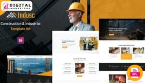 Indusc Construction Industrial Elementor Template Kit | Construction Company [GPL]
