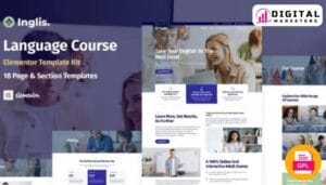 Inglis Language Course Elementor Template Kit | Language School [GPL]