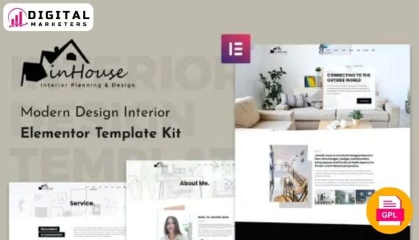 InHouse Modern Design Interior Elementor Template Kit | Interior Design [GPL]