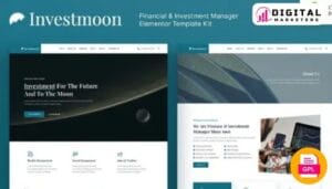 Investmoon Finance Investment Manager Elementor Template Kit | Financial Advisor [GPL]