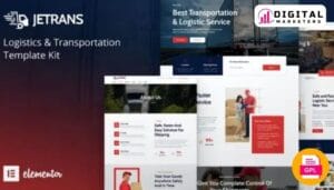 Jetrans Logistics Transportation Elementor Template Kit | Logistics Company [GPL]