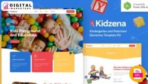 Kidzena Kindergarten Preschool Elementor Template Kit | Early Learning [GPL]