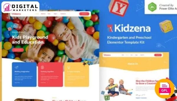 Kidzena Kindergarten Preschool Elementor Template Kit | Early Learning [GPL]