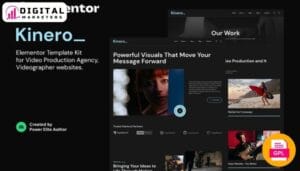 Kinerio Video Production Agency Elementor Template Kit | Video Production [GPL]