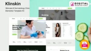 KlinSkin Skincare Dermatology Clinic Elementor Template Kit | Dermatology [GPL]
