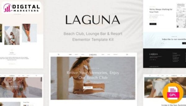 Laguna Beach Club Lounge Bar Resort Elementor Template Kit | Luxury Resort [GPL]