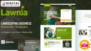Lawnia Gardener Landscaping Business Elementor Template Kit | Landscaping [GPL]