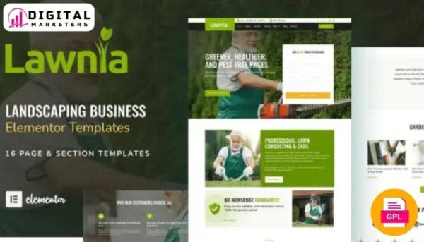 Lawnia Gardener Landscaping Business Elementor Template Kit | Landscaping [GPL]
