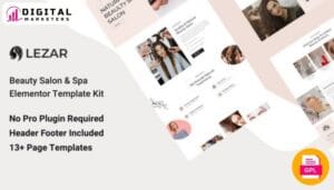 Lezar Beauty Salon Spa Elementor Template Kit | Beauty Salon & Spa [GPL]