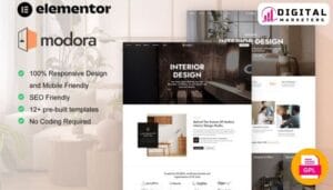 Modora Interior Design Architecture Service Elementor Template Kit | Interior Design & Architecture [GPL]