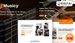 Musicy Music School Elementor Template Kit | Music Education Website [GPL]