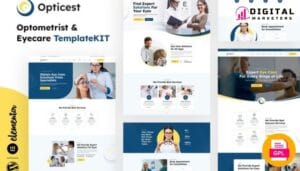 Opticest Optometrist Eyecare Elementor Template Kit | Eyecare Clinic [GPL]