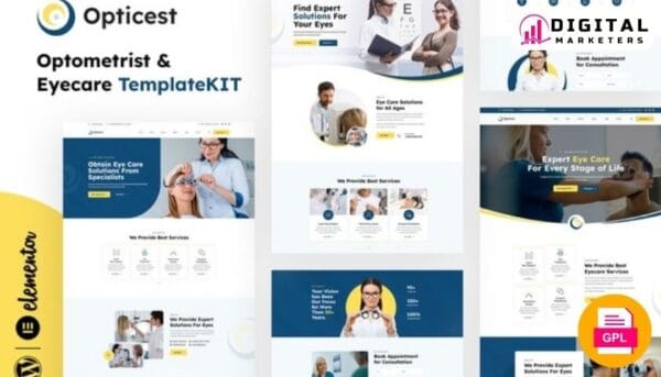 Opticest Optometrist Eyecare Elementor Template Kit | Eyecare Clinic [GPL]