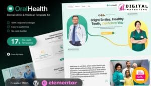 OralHealth Dental Clinic Medical Elementor Template Kit | Dental Clinic Website [GPL]