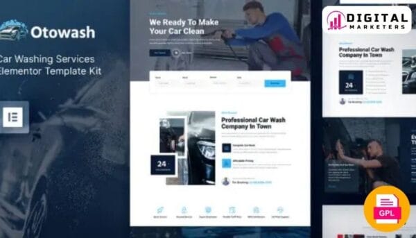 Otowash Car Washing Cleaning Services Elementor Template Kit | Car Wash [GPL]