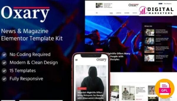 Oxary News Magazine Elementor Template Kit | News Portal & Magazine [GPL]