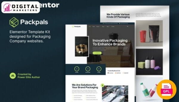 PackPals Packaging Company Elementor Template Kit | Packaging Company [GPL]