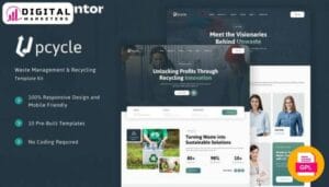 Upcycle Waste Management Recycling Elementor Template - Go Green! [GPL]