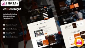 Perbra Car Auto Care Detailing Elementor Template Kit | Car Detailing [GPL]