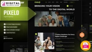 Pixelo Digital Agency Elementor Template Kit | Digital Marketing Agency [GPL]