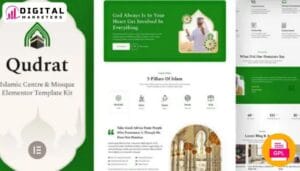 Qudrat Islamic Center Mosque Elementor Template Kit | Islamic Center [GPL]