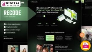 ReCode Coding Bootcamp Elementor Template Kit | Coding School Website [GPL]