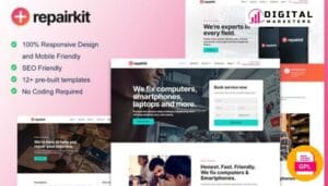 RepairKit Mobile Phone Computer Repair Elementor Template Kit | Device Repair [GPL]
