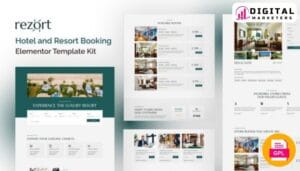 Rezort Hotel Resort Booking Elementor Template Kit | Hotel Booking Website [GPL]