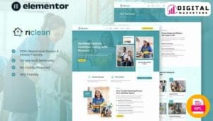 RiClean Cleaning Service Company Elementor Template Kit | Cleaning Company [GPL]