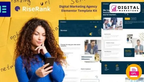 RiseRank Digital Marketing Agency Elementor Template Kit | Digital Marketing Agency [GPL]
