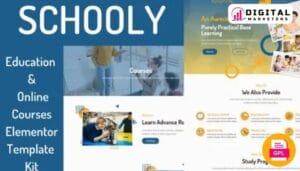 Schooly Education Online Courses Elementor Template Kit | Online Learning [GPL]