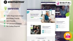 Serenova Psychology Mental Health Elementor Pro Template - Your Healing Space [GPL]