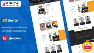 Serity CCTV Security Cameras Elementor Template Kit - Secure Your Business [GPL]