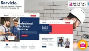 Servicio Electrician Electrical Services Template - Professional & Reliable [GPL]