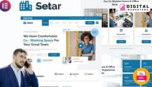 Setar Coworking Space Startup Office Elementor Template Kit - Your Hub [GPL]