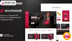 Skatehouse Skateboard Extreme Sport Shop Elementor Template Kit - Your Shop [GPL]