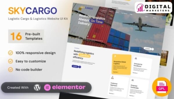 Skycargo Logistic Cargo Logistics Elementor Template - Deliver Success [GPL]
